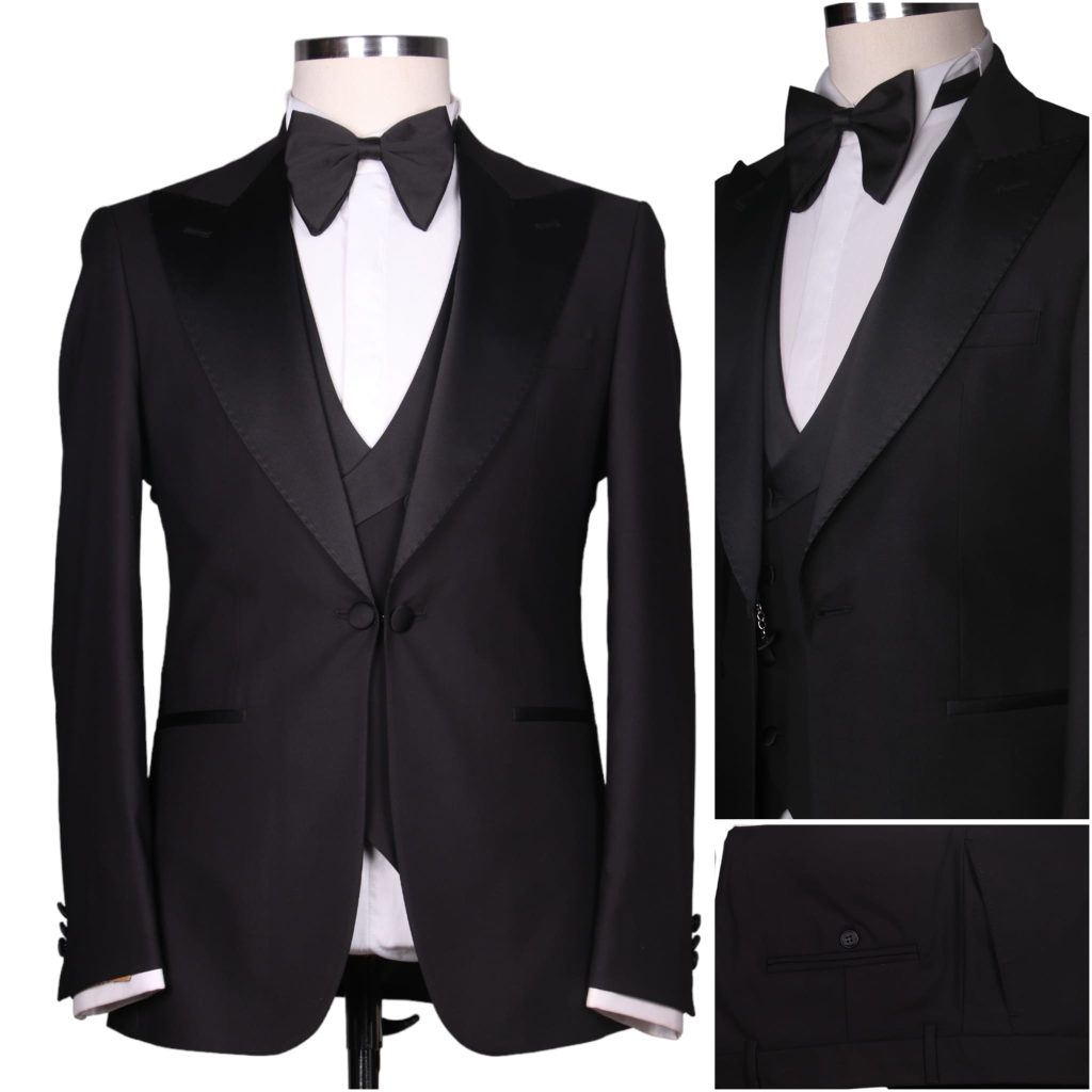 Kids plain three piece suits peak lapel justwears store